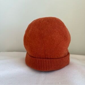 Portolano 100% Cashmere Ribbed Beanie - Burnt Orange